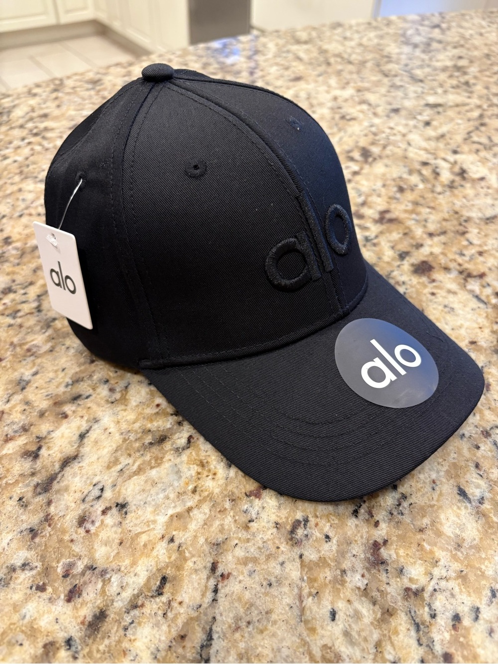ALO Yoga Black Embroidered Logo Cap